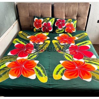 Bedsheet Rayon Hand Painted Beautiful Design Originally by Balinese Artisans